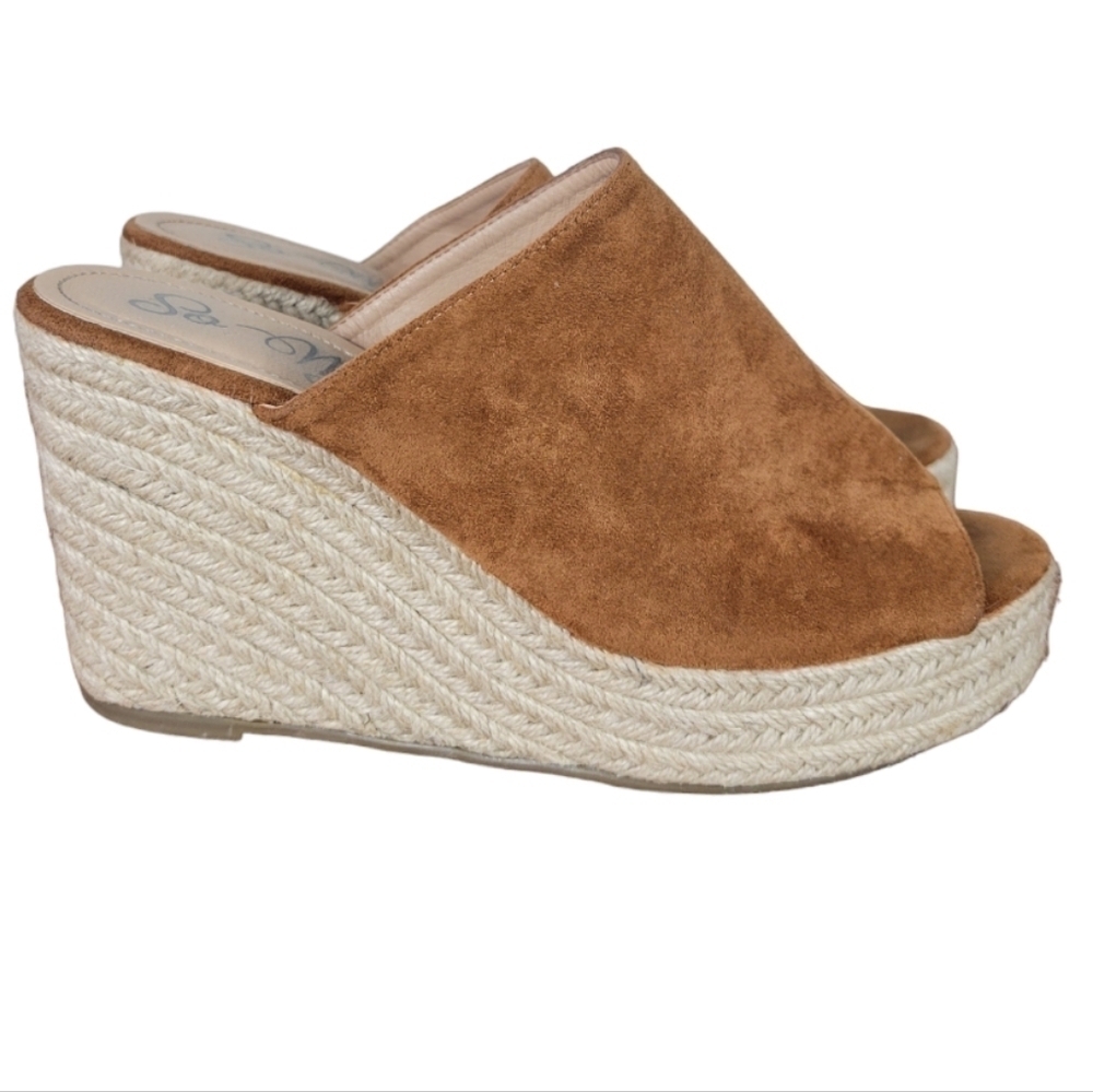 So Me "Nola" Faux‎ Suede Rope Wedges Size 10